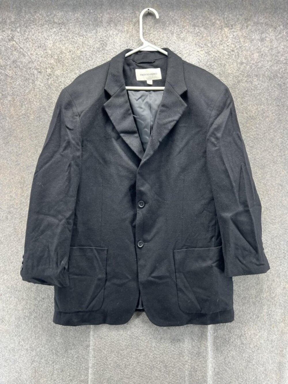 Pronto Uomo Blazer Mens Large Black Tweed Sport Coat Jacket Casual Business